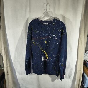 Unisex Large Navy Sweatshirt With Unique Street Wear Art By Timothy Designs